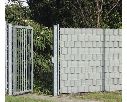 Clôture de protection visuelle et portail de jardin en métal