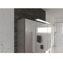 Salle de bain moderne avec armoire de toilette à miroir et lampe LED