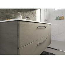 Meuble de salle de bains avec tiroirs et structure en bois