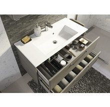 Meuble sous-vasque avec tiroirs et lavabo dans la salle de bain