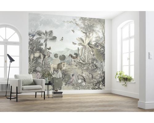 Papier peint photo avec motif de jungle dans un intérieur