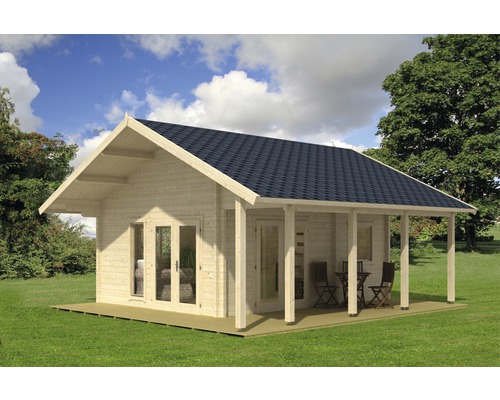 Chalet de vacances Missouri avec plancher et couchage en mezzanine 430x560 cm naturel