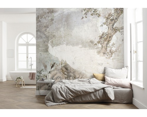 Chambre à coucher avec papier peint à motif de paon