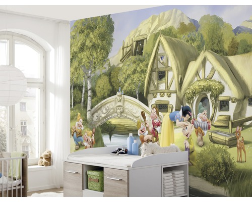 Chambre d''enfant avec papier peint photo Blanche-Neige et les sept nains