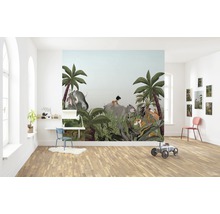 Chambre d''enfant avec papier peint photo Le Livre de la Jungle, bureau et chaise