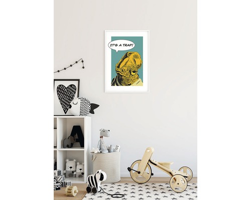 Gerahmtes Star Wars Poster mit Admiral Ackbar und dem Zitat ''It''s a Trap!''