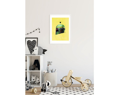 Affiche encadrée avec illustration d''un casque dans une chambre d''enfant