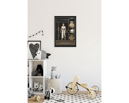 Dekoratives Star Wars Rey Poster im Kinderzimmer