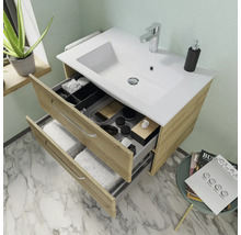 Set de meubles de salle de bains pelipal Kumba 137 cm chêne riviera 6 pièces 99.777121473