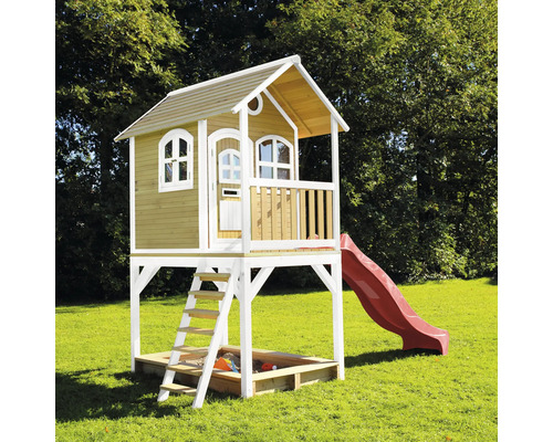 Maisonnette avec toboggan et bac à sable pour le jardin