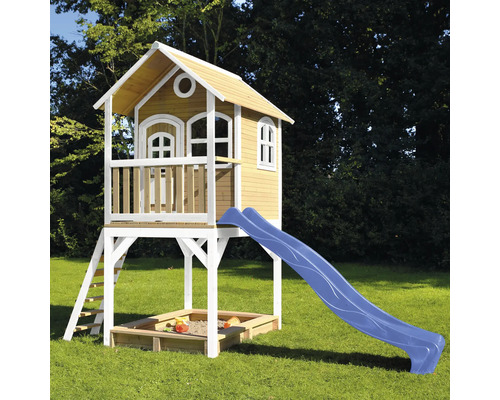 Cabane de jeu avec toboggan et bac à sable pour le jardin