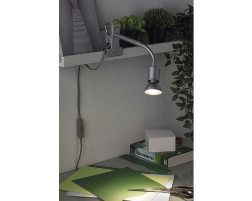 Lampe de bureau à pince Finja 1 x GU10 35 W chrome mat