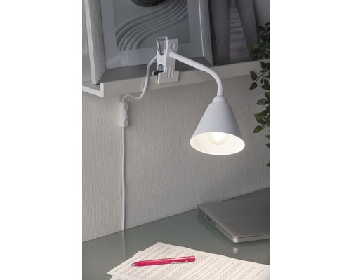 Lampe de bureau à pince Vitis 1 x E14 20 W blanc