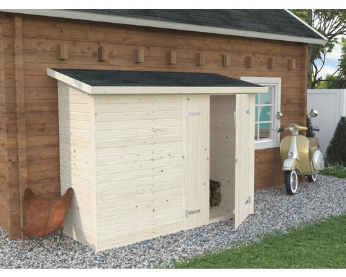 Gerätehaus Palmako Leif 2,2 m² inkl. Fussboden ohne Rückwand 234 x 95 cm natur