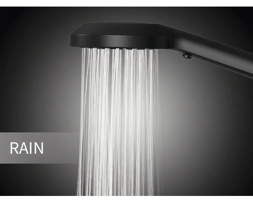 Pomme de douche avec fonction jet pluie en marche