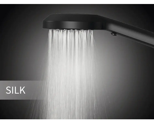 Pomme de douche avec jet d''eau en mode Silk