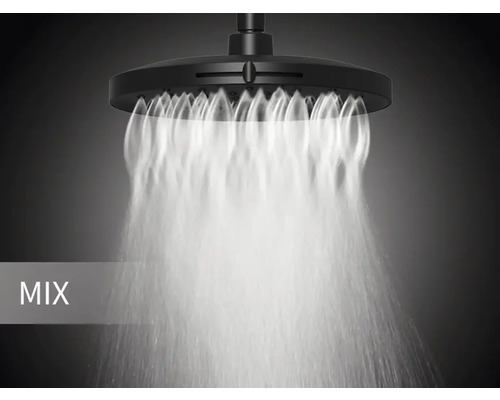 Pomme de douche à effet pluie avec jet d''eau