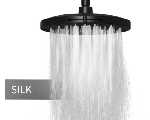 Pomme de douche noire avec jet d''eau