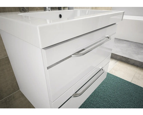 Meuble sous-lavabo avec deux tiroirs et lavabo à poser