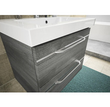 Meuble sous-vasque avec deux tiroirs et vasque à poser dans la salle de bain