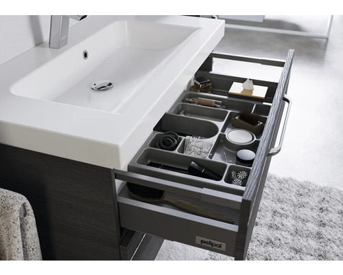 Waschtischunterschrank mit offenem Schubladensystem für Badezimmerutensilien