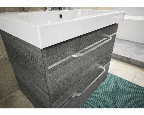 Meuble sous-lavabo avec deux tiroirs et vasque à poser