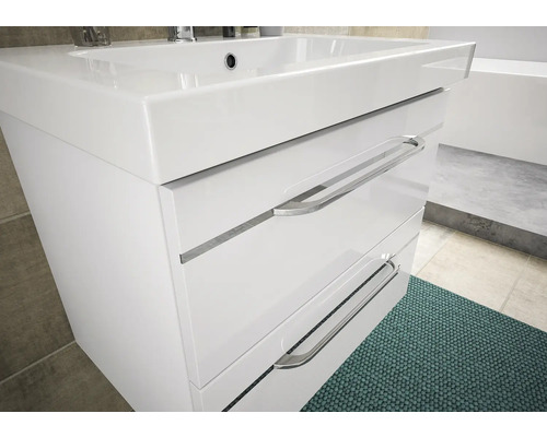 Meuble sous-lavabo avec deux tiroirs et lavabo intégré