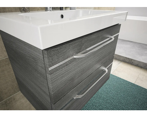 Waschtischunterschrank mit zwei Schubladen und Aufsatzwaschbecken