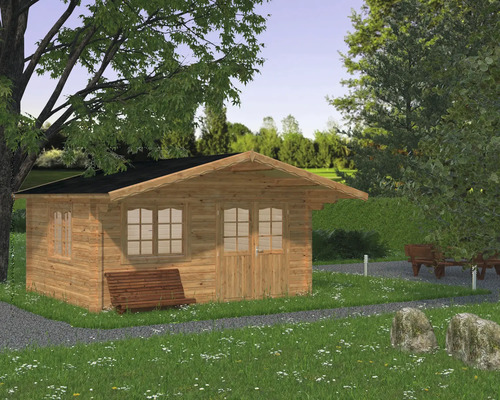 Gartenhaus Palmako Helena 15,1 m² inkl. Fussboden und Vordach 514 x 524 cm tauchgrundiert braun