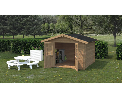 Gartenhaus Palmako Lotta 7,3 m² 340 x 330 cm tauchgrundiert braun