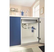 Spültischunterschrank mit Spüle, Wasserhahn und Wasserfilteranlage