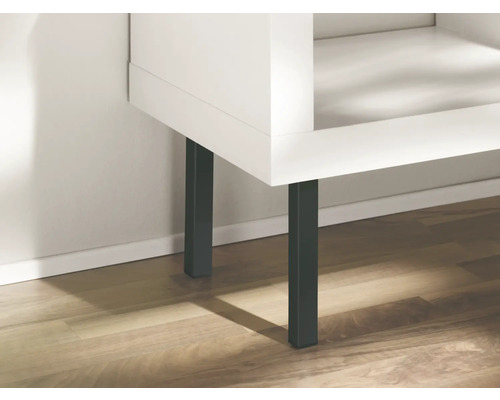 Pied de meuble Ø 50 mm, H 100-110, couleur acier inoxydable - HORNBACH
