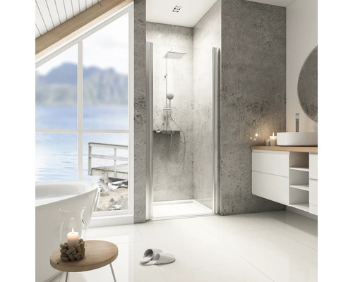 Porte de douche dans une niche Schulte ExpressPlus Garant 80 cm verre transparent, couleur du profilé chrome