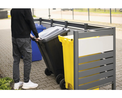 Cache-poubelle avec poubelles sur roues