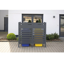 Cache-poubelle avec deux poubelles