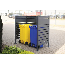 Cache-conteneurs avec deux poubelles