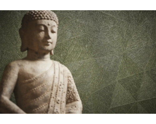 Papier peint à motifs avec statue de Bouddha