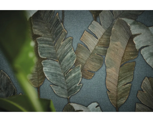 Gros plan d''un papier peint avec motif de feuilles