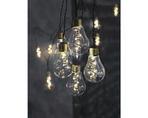 Glühbirnen Lichterkette mit spiralförmigen Glühfäden