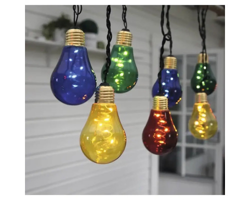 Mehrfarbige Glühbirnen-Lichterkette für den Aussenbereich