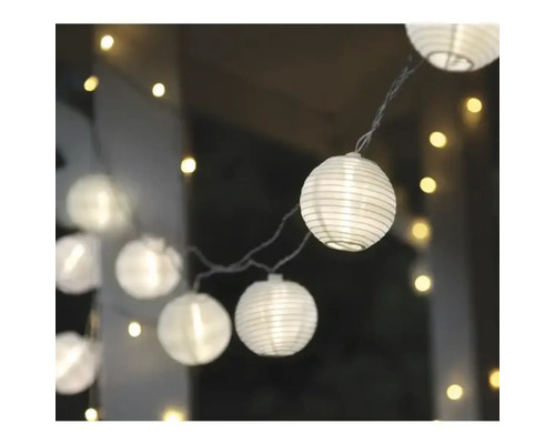 Guirlande lumineuse avec lanternes rondes en papier pour l''intérieur
