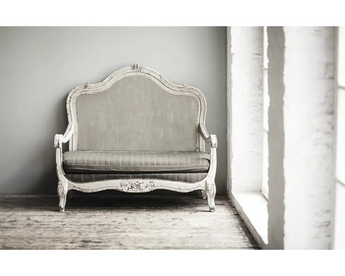 Sofa ancien avec cadre en bois et revêtement rembourré