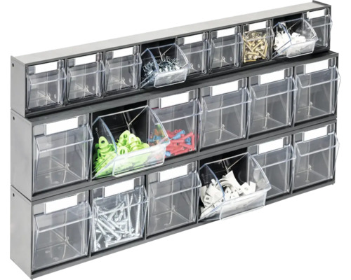 Étagère d''atelier avec tiroirs transparents pour le rangement de petites pièces