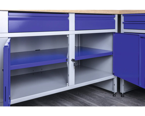 Werkbankunterschrank mit Schubladen und Regalböden für Werkstatt