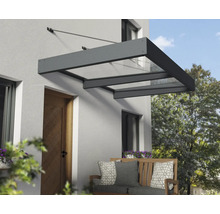 Auvent en verre et métal à l''entrée de la maison