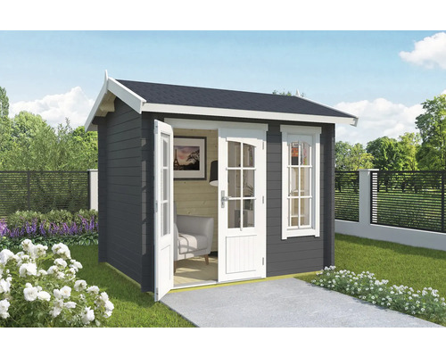Abri de jardin Outdoor Life Alex Mini avec plancher 250 x 200 cm gris carbone