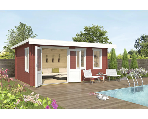 Abri de jardin Outdoor Life Baruda 53 avec plancher 510 x 330 cm rouge de Falun