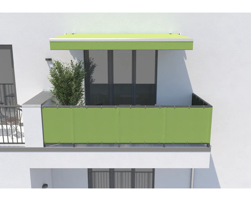 Balkon mit Sichtschutz und Markise