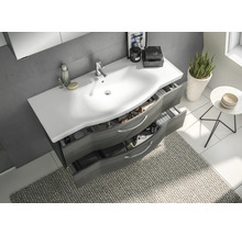Badezimmer Waschtisch mit offenem Schubladensystem und Aufsatzwaschbecken