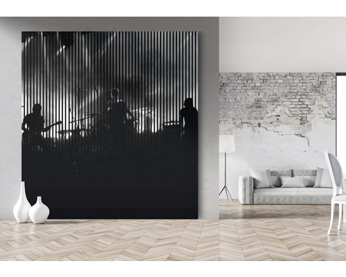 Image acoustique à absorption sonore avec motif de concert dans le salon